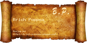 Brich Poppea névjegykártya